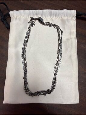 Layered Gunmetal Multi-Chain Necklace - Women Jewelry